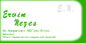 ervin mezes business card